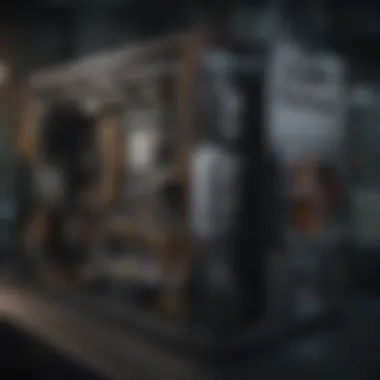 Advanced Mining Rig Configuration A sophisticated mining rig setup showcasing powerful GPUs