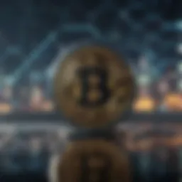 Visual representation of blockchain technology integrating with finance