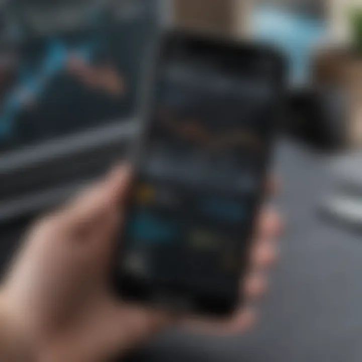 Visual representation of the GMX app interface showcasing its trading features