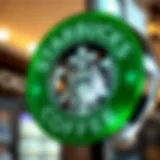 A visual representation of the Starbucks logo intertwined with digital blockchain elements